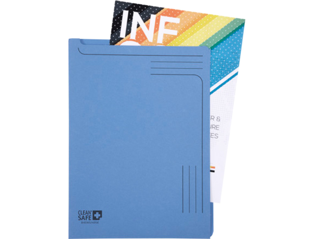CARPETA DOSSIER UÑERO EXACOMPTA CLEAN SAFE CARTULINA 400 GR DIN A4 AZUL PAQUETE DE 5 UNIDADES