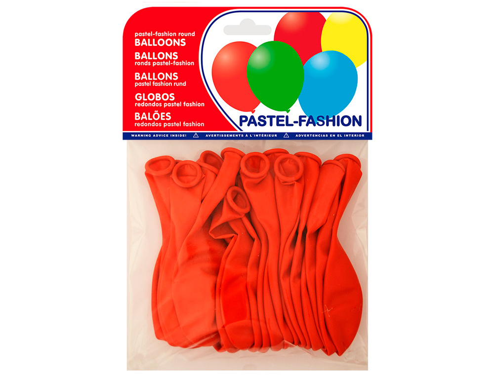 GLOBO 100% LATEX BIODEGRADABLE PASTEL ROJO BOLSA DE 20 UNIDADES
